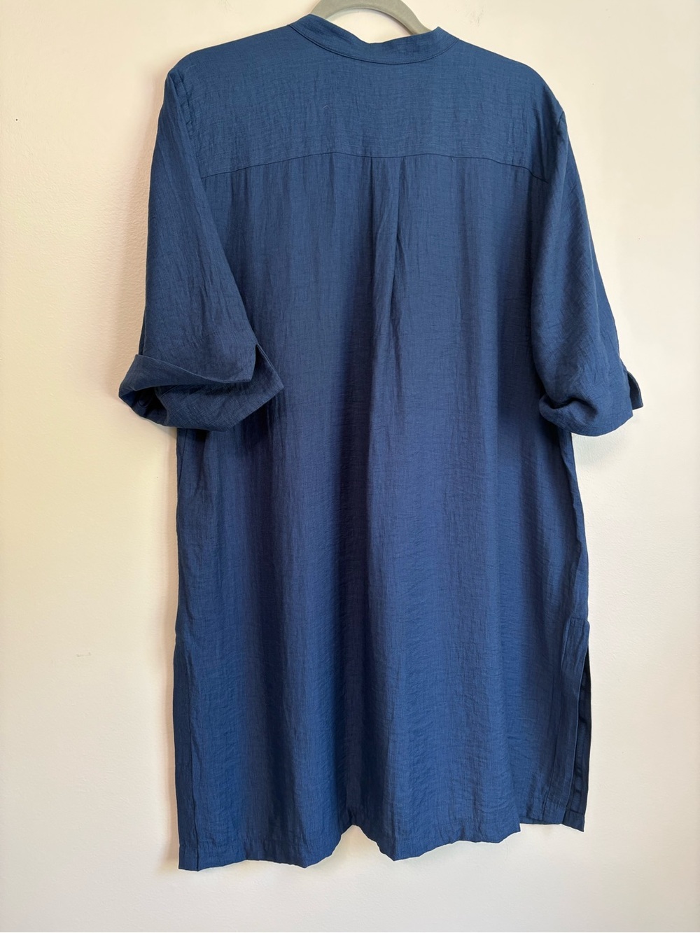 Chico's Casual Rayon Navy Button-Down Tunic sz XL Lightweight Coastal Grandma - Picture 2 of 9
